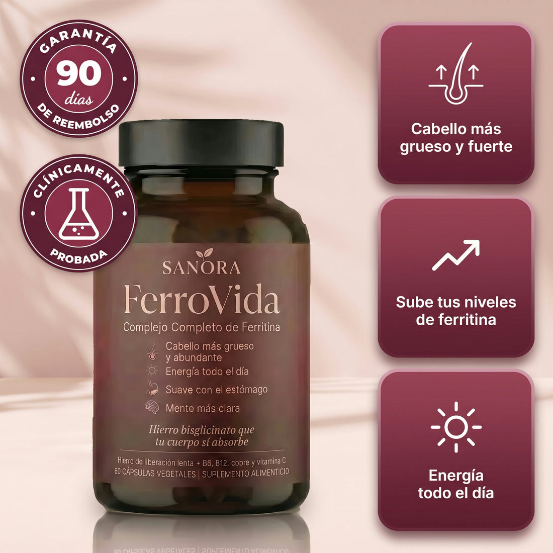 FerroVida™ Soporte de Ferritina de Sanora