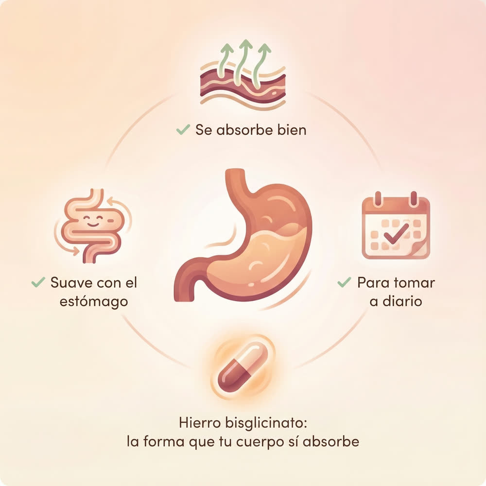 Hierro bisglicinato: suave con el estómago