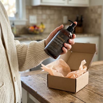 Sanora Lymphatic Firming Massage Oil in use